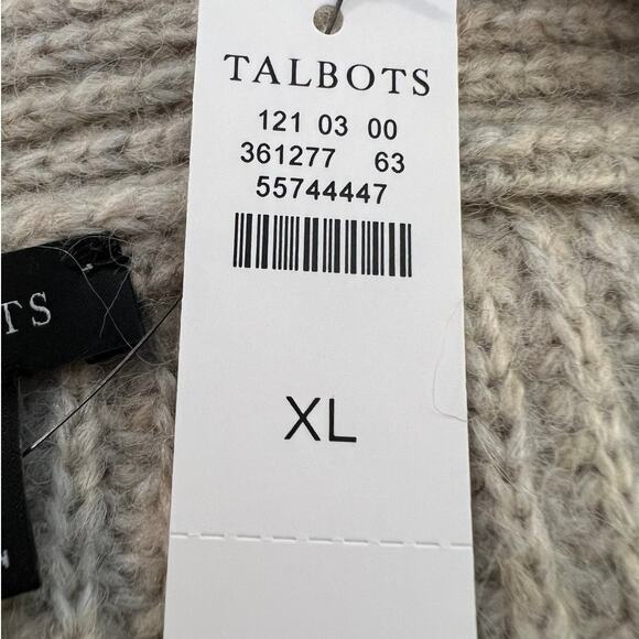 NEW Talbots Shawl Collar Shaker Stitch Pullover in Soft Mink Heather Size XL - Picture 7 of 7